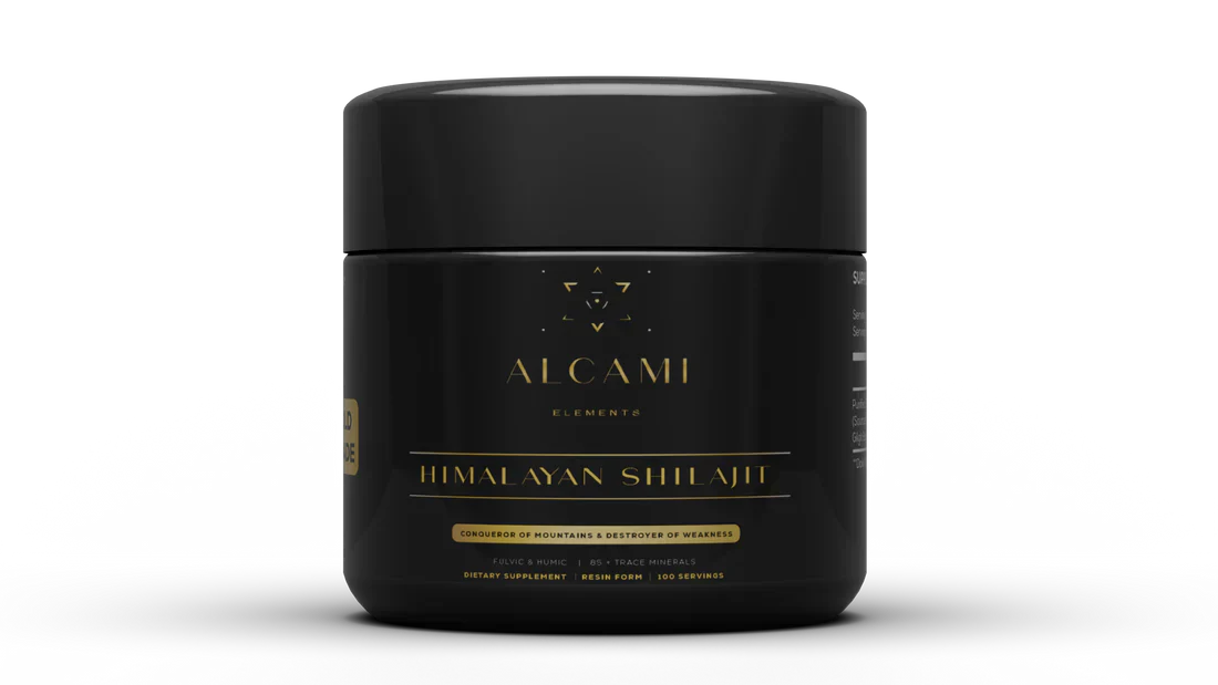 A product shot of Alcami Elements’ Himalayan Shilajit.