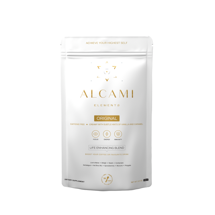 Alcami Elements HHC gummies jar with fruit flavors.
