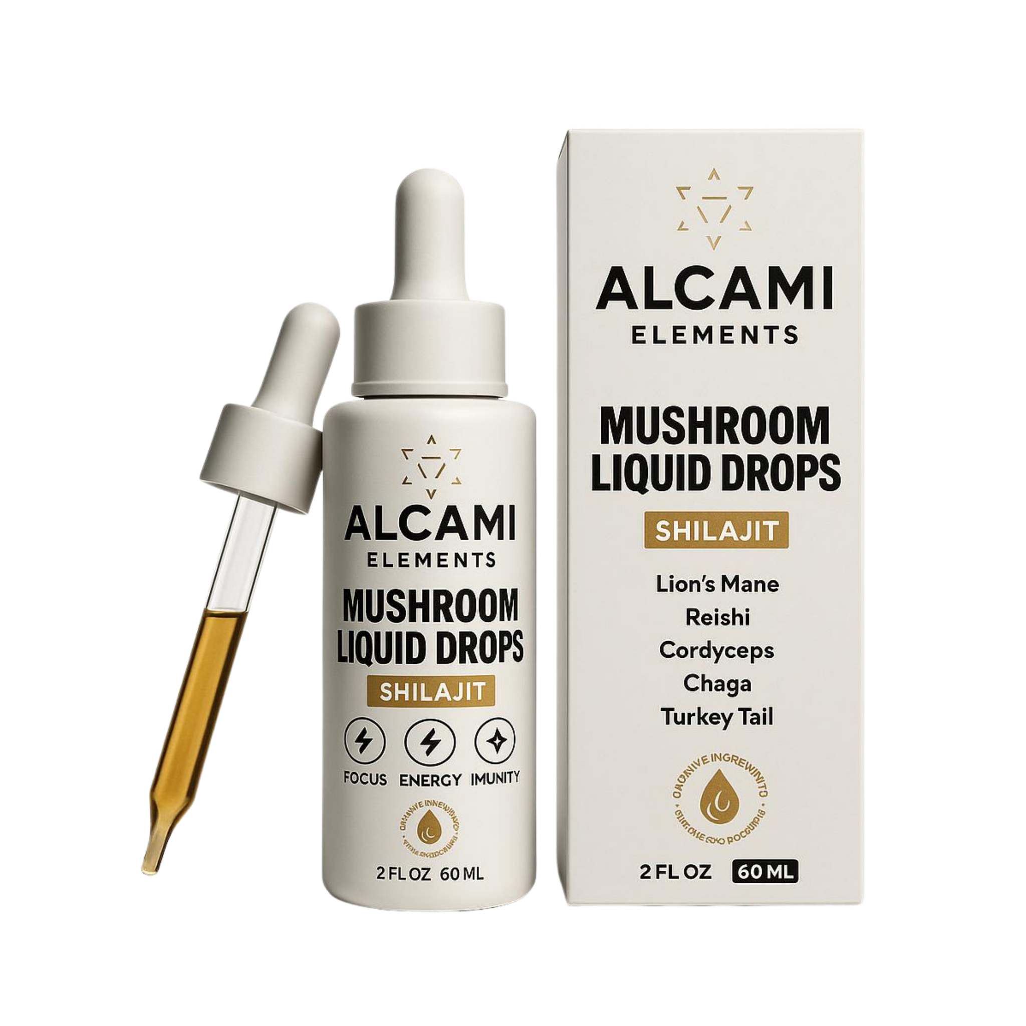 Alcami Concentrated Mushroom Drops + Shilajit