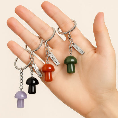 Alcami Crystal Mushroom Keychain